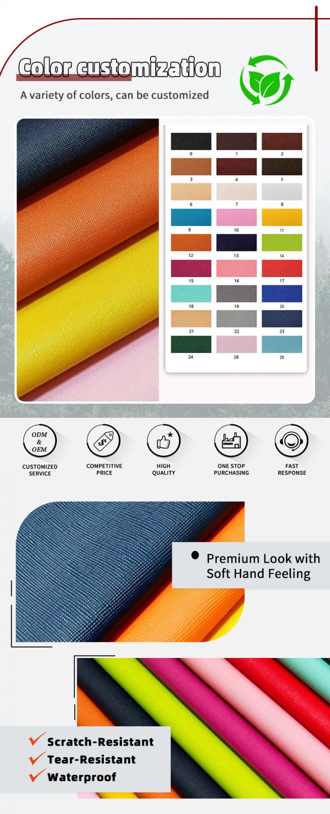 PVC Cross Grain nh&acirc;n tạo da tổng hợp cho v&iacute; bao b&igrave; vỏ gi&agrave;y Notebook da vải 4