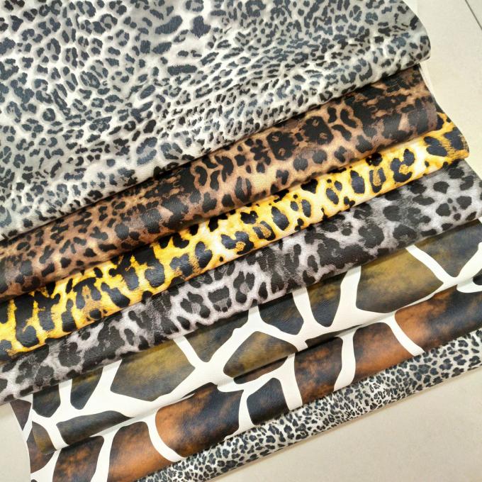 Phụng vụ bán buôn PVC Leopard in da nhân tạo tổng hợp cho túi Notebook điện thoại Shell Table Mat Fabric da giả 8