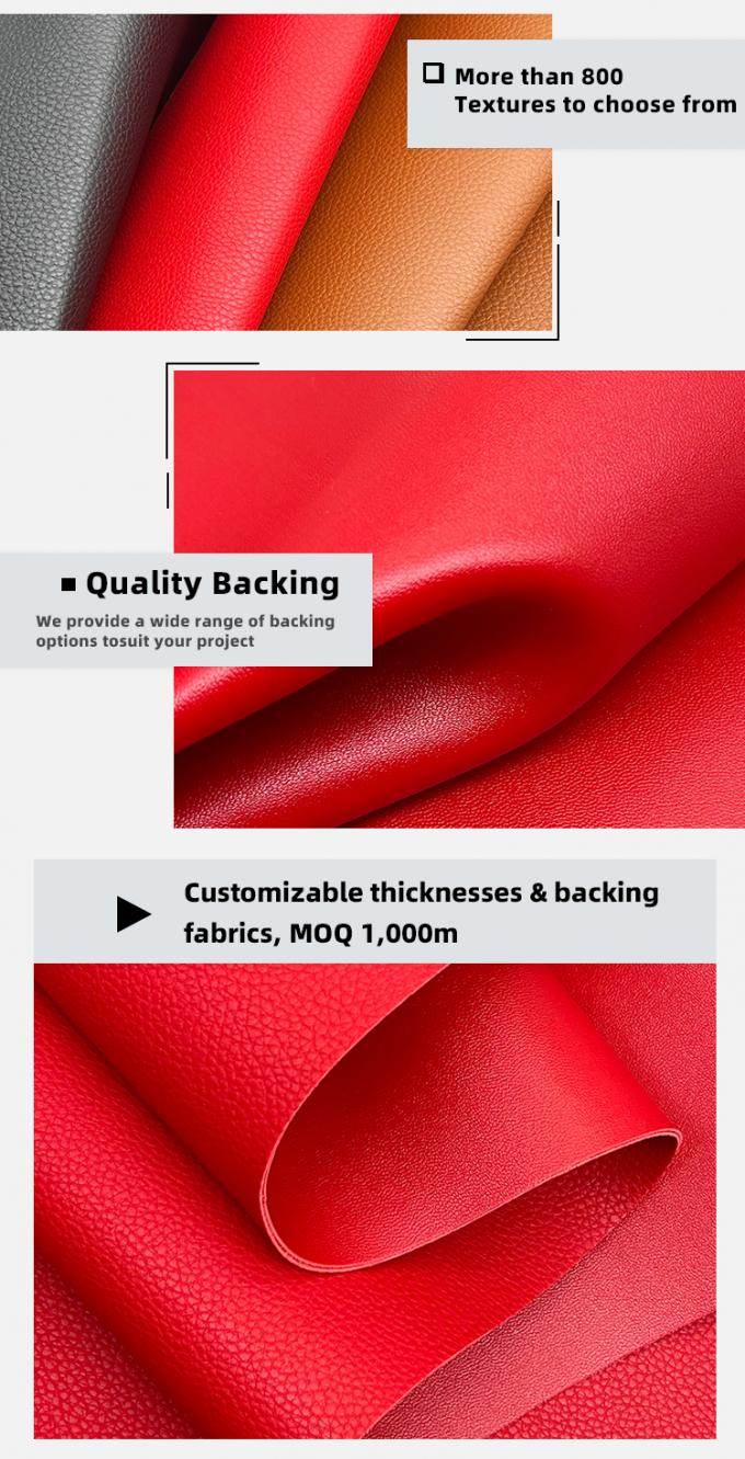 PVC Litchi Grain Double Face Synthetic Fux Leather Material Embossed Waterproof for Bag Table Mat Belt Mục đ&iacute;ch trang tr&iacute; 5