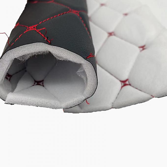 Da PVC thêu tùy chỉnh Bọt polyurethane 6.0mm Da tổng hợp chần bông cho Vỏ ghế ô tô Vải giả da Sofa 9