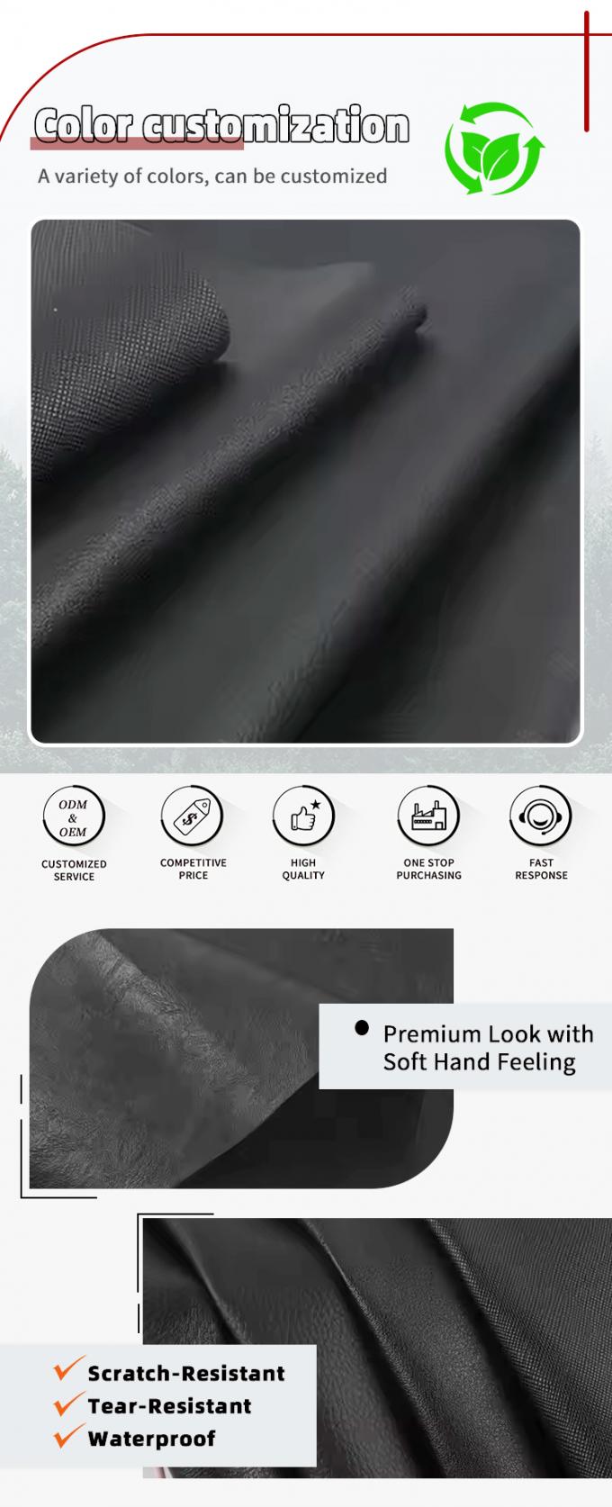 Da PVC mặt sau chải k&eacute;p b&aacute;n bu&ocirc;n với nhiều hoa văn dập nổi kh&aacute;c nhau bằng da tổng hợp nh&acirc;n tạo cho t&uacute;i x&aacute;ch, ghế sofa, vật liệu giả da 4