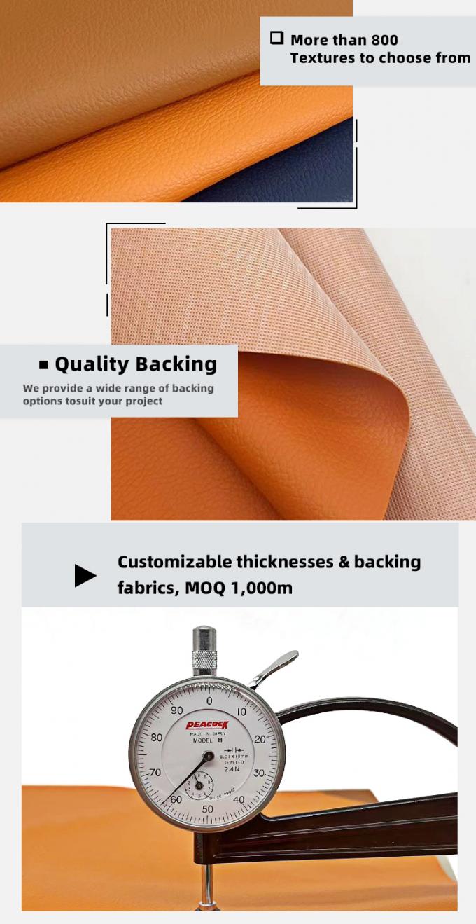 Da dập nổi vải Litchi PVC dệt kim chống thấm nước da tổng hợp giả da cho ghế sofa, đồ nội thất, chất liệu giả da 5