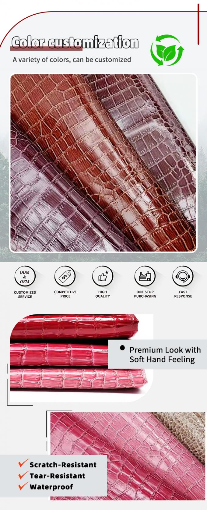 Đồ da giả m&agrave;u sắc rực rỡ da tổng hợp cho gi&agrave;y t&uacute;i đồ nội thất vật liệu thủ c&ocirc;ng 4