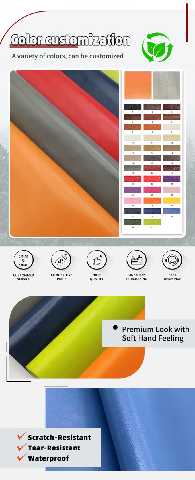 Vải da đan PVC cho đồ nội thất 57/58" chống thấm nước 4