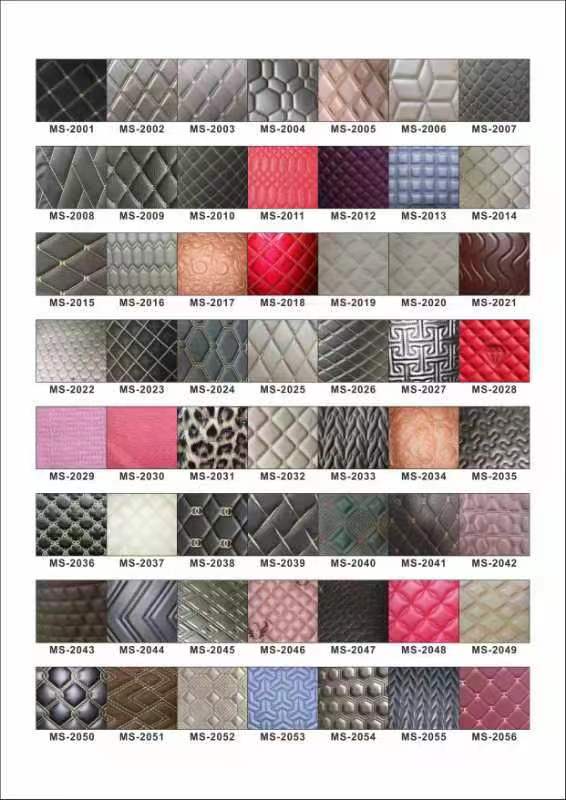 Custom PVC kim cương th&ecirc;u Quilted Pearl Synthetic Da Needle Punch Foam for Car Seat Cover Sofa Vải da giả 5