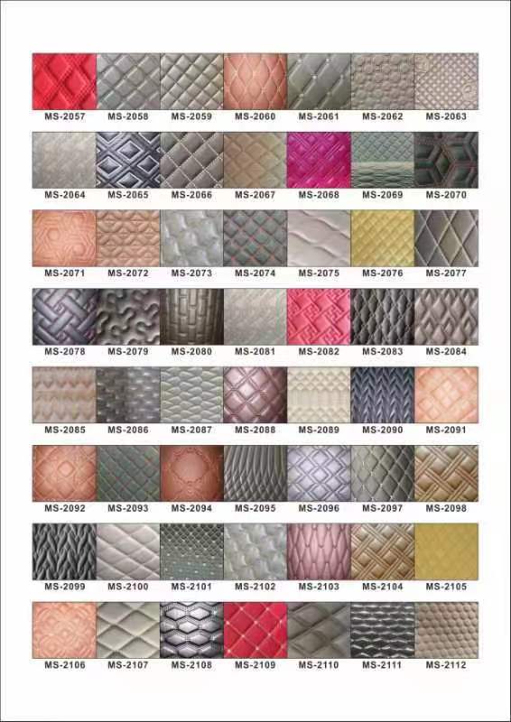 Custom PVC kim cương th&ecirc;u Quilted Pearl Synthetic Da Needle Punch Foam for Car Seat Cover Sofa Vải da giả 6