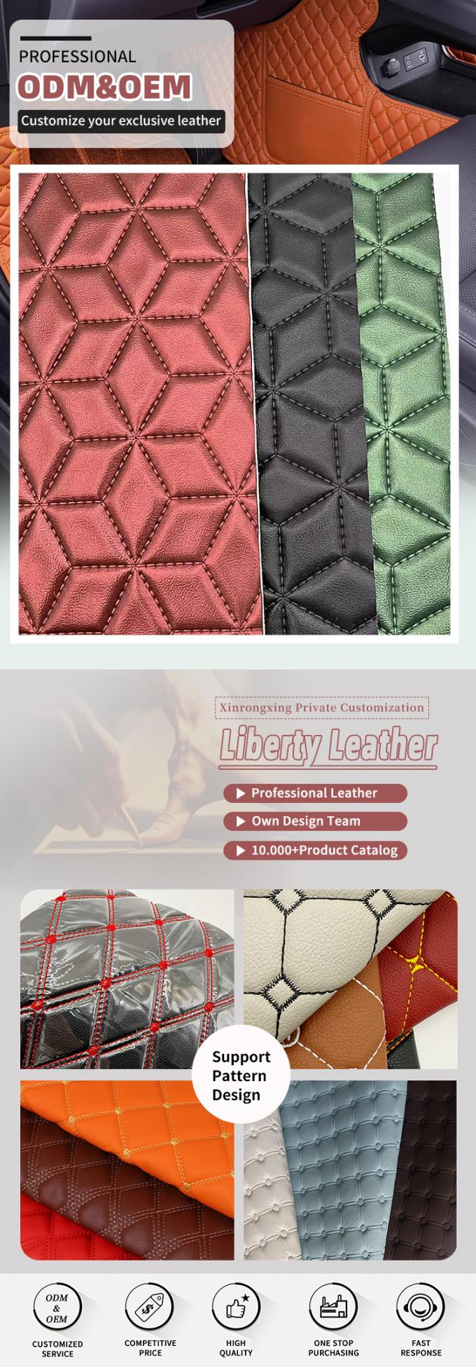 Custom PVC kim cương th&ecirc;u Quilted Pearl Synthetic Da Needle Punch Foam for Car Seat Cover Sofa Vải da giả 8