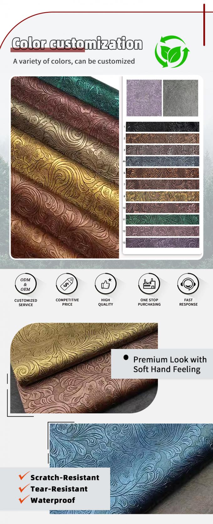 Phong c&aacute;ch hoa PVC da nh&acirc;n tạo hộp v&iacute; gi&agrave;y d&eacute;p Ntoebook vải da giả 4