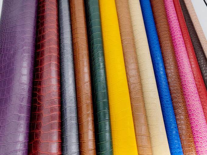 Da giả PVC vân cá sấu cho ví, hộp, giày, sổ tay, vải giả da 4