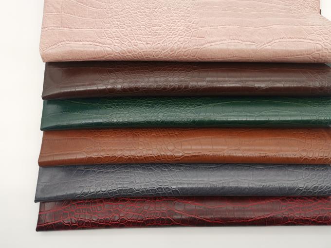 Da giả PVC vân cá sấu cho ví, hộp, giày, sổ tay, vải giả da 5