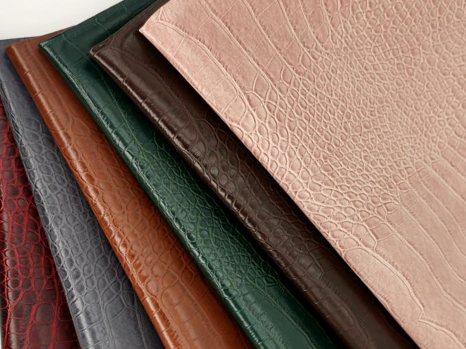 Da giả PVC vân cá sấu cho ví, hộp, giày, sổ tay, vải giả da 6
