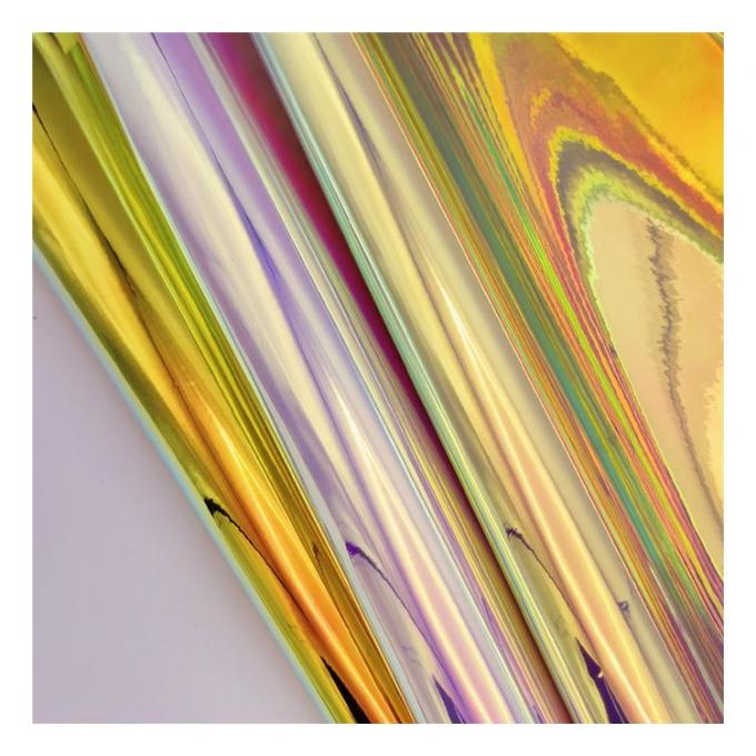 Da PU cầu vồng Holographic Kim loại đầy màu sắc Gương Da tổng hợp nhân tạo Giả Da Giày Túi xách Vở da Vải 9