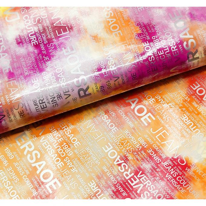 PU Rainbow Letter Print Magazine Thiết kế Da tổng hợp Không thấm nước Vải da giả cho túi hành lý đồ nội thất mỹ phẩm / ghế sofa 6