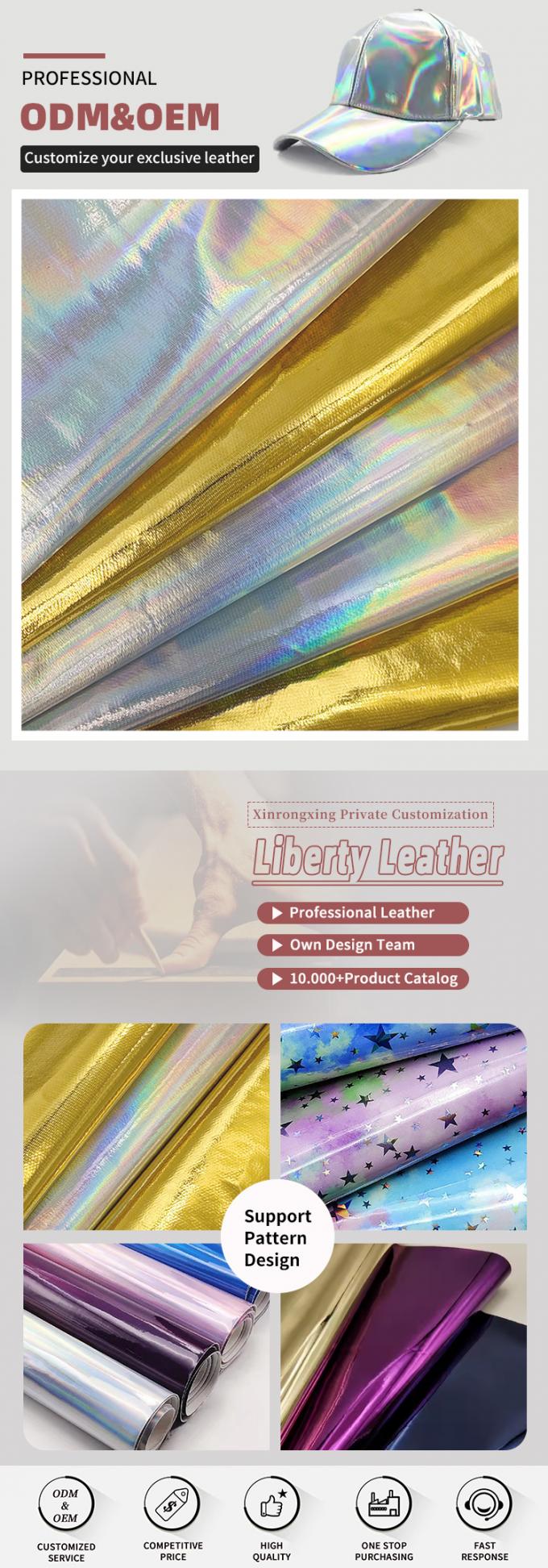 Da PVC Holographic Da Laser Kim Loại Gương Giả Da Tổng Hợp Không Thấm Nước Giả Vật Liệu cho Ghế Sofa Bàn Thảm Hộp Mỹ Phẩm Giày 4