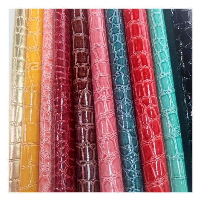 Da bóng cao cấp Vân đá PVC Giả da Họa tiết Động vật Giày Túi và Túi Vải Giả da 9